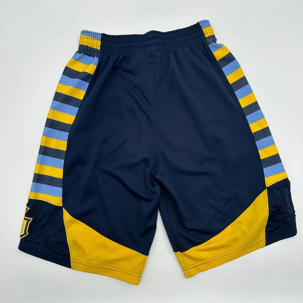 Jordan Marquette Golden Eagles Basketball Shorts Mens Small Navy Blue Yellow MU
